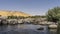 Huge picturesque boulders lie on the banks of the Nile