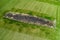 Huge pile of organic fertilizers on the field top view