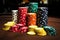 huge pile of poker chips fashioned as course credits