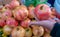 Huge pomegranate being sold at at Shangri La wet market