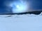 Huge ridge of ice hummocks after a powerful winter storm