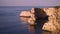 Huge rock formations of the Atlantic coast of Portugal in the area of Algarve.