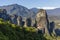 The huge rock pillars and monastery of Rousanou in Meteora