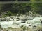 Huge rocks and water flow in Manali India