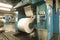 Huge Rolls Of Paper In Newspaper Factory