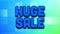 Huge sale graphic and colourful swirls on blue squares