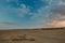 Huge sand and clay beach of the Aral sea