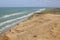 Huge sand dunes and North Sea, Denmark.