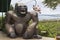 Huge sculpture of a gorilla at the cableway in Safari Park resort city Gelendzhik, Krasnodar region, Russia