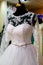 A huge selection of wedding dresses in the wedding salon