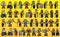Huge set of old people avatars - pixel art layers vector illustration