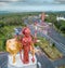 Huge Shiva statue in grand Bassin temple, Mauritius. Ganga talao