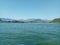 The huge Skadar Lake, surrounded by the majestic mountains in Montenegro.