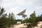 A huge soviet radio telescope near abandoned military town Irbene in Latvia