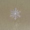 Huge sparkling snowflake on the sand in the sea foam. Concept of Winter and Christmas vacation on the beach