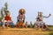 Huge statue of Lord Vitthal with Sant Dnyaneshwar, Tukaram, Mukatabai, Eknath and warkari