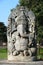 Huge stone Ganesha statue at western entrance of Hoysaleswara temple, Halebidu temple, Halebidu, Hassan District of Karnataka