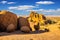 Huge stones in the Desert Namib
