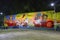 Huge street wall painting depicting Lord Ganesha, with people celebrating Ganapti festival