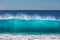 Huge surfing waves against ocean water background