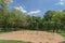 Huge swing set in nature park with tree lush at Ennis, Texas, US