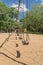 Huge swing set in nature park with tree lush at Ennis, Texas, US