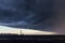 Huge thundercloud on the outskirts of the city before the rain - image