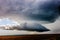 Huge tornado cloud looms over a deserted farm in Texas