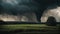 Huge tornado landscape trees, atmosphere beautiful