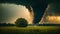 Huge, tornado landscape trees, energy beautiful clouds danger disaster concept design