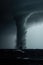 Huge tornado swirling over sea, created using generative ai technology