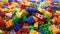 Huge, vibrant toy bricks for children in abundance