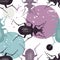 Huge Violet Ground Beetle pattern with colorful paint spots. Seamless background with hand dawn insects. Vintage bugs illustration