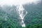 The huge waterfall Dudhsagar and the railway bridge passing through it