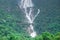 The huge waterfall Dudhsagar and the railway bridge passing through it