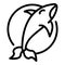 Huge whale icon, outline style