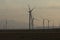 Huge wind turbines, Ebro Valley, Spain