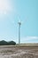 Huge windmill next to the shed of a farm in the Kop van Noord-Holland