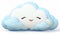 huggable pillow in cloud in cute funny character with white and light blue color