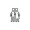 Hugging couple line icon