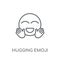 Hugging emoji linear icon. Modern outline Hugging emoji logo con