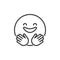 Hugging smiling face emoji outline icon