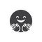 Hugging smiling face emoji vector icon