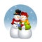Hugging Snowman Couple