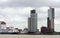 Hughe cruise ship at the quay in the port of Rotterdam