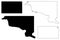 Hughes and Faulk County, State of South Dakota U.S. county, United States of America, USA, U.S., US map vector illustration,
