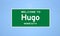 Hugo, Minnesota city limit sign. Town sign from the USA.