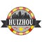 Huizhou, China vintage grungy rubber web stamp