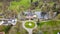 Huizingen, Belgium, 26th of March, 2024, Aerial View of Huizingen Castle Surrounded by Idyllic Gardens and Pond