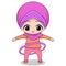 hula hop children's play activities. educational game. cute Muslim children's cartoon. cartoon Children's daily fun